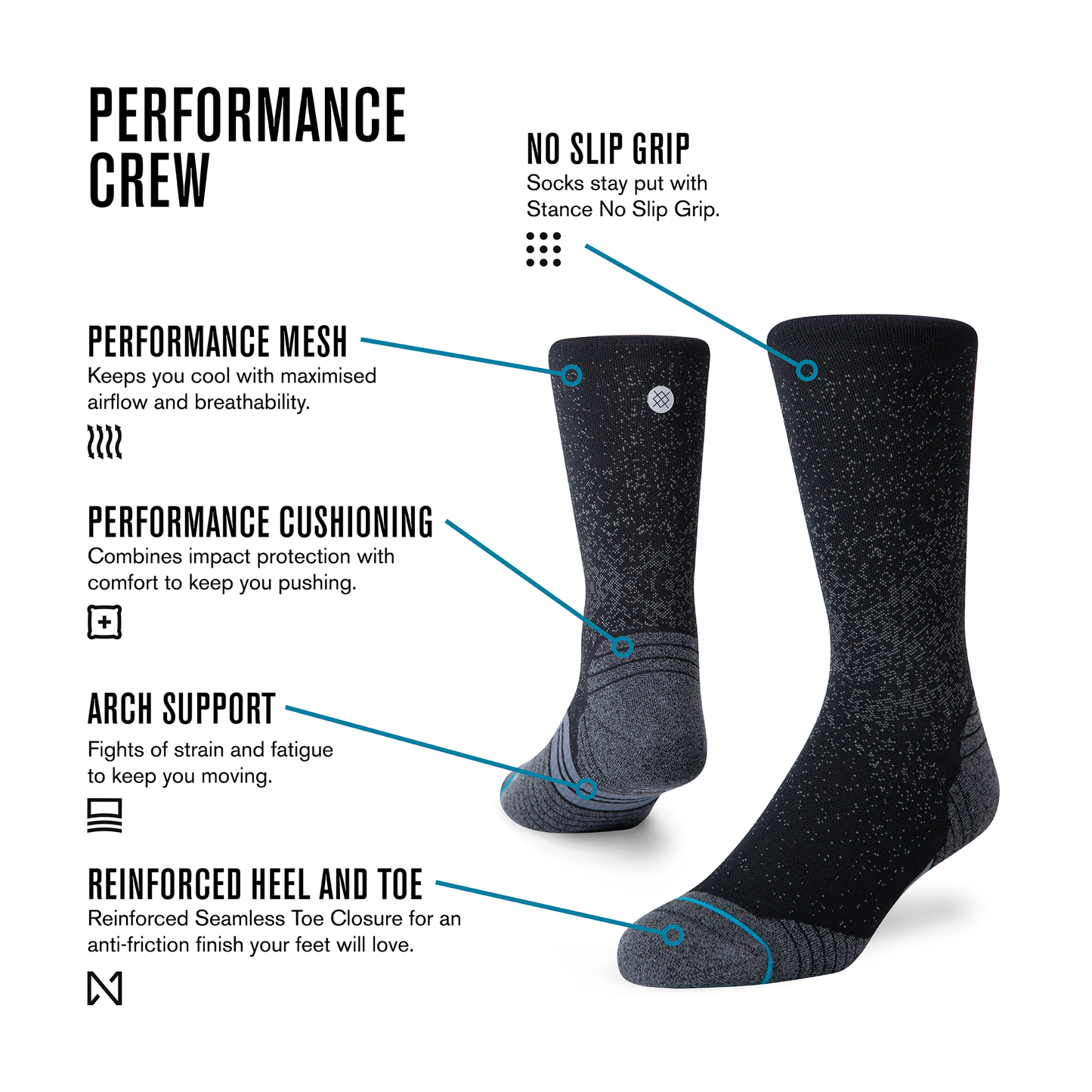 Stance Icon Sport Crew Black