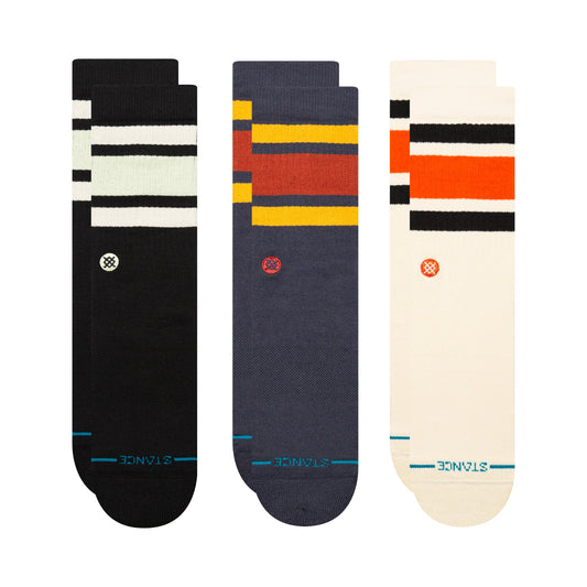 Stance Lifestyle Boyd Crew Sock 3 Pack Red/Black/Navy