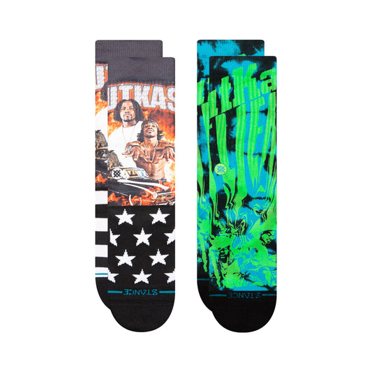 Lot de 2 chaussettes mi-mollet multicolores Outkast de Stance