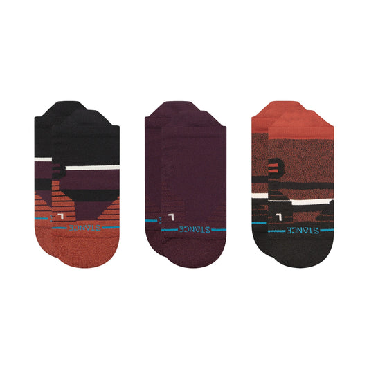 Lot de 3 chaussettes à languette Stance Cavern bordeaux