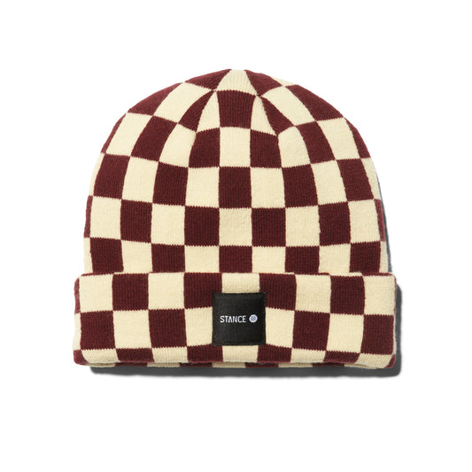 Stance Checked Out Beanie Wine