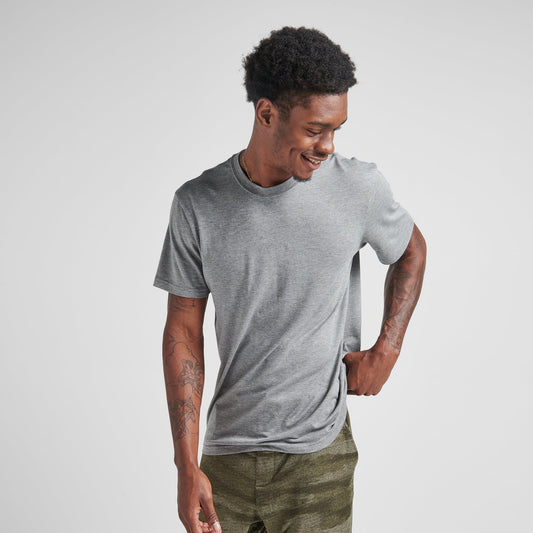 T-shirt ras-du-cou gris chiné Standard de Stance | modèle