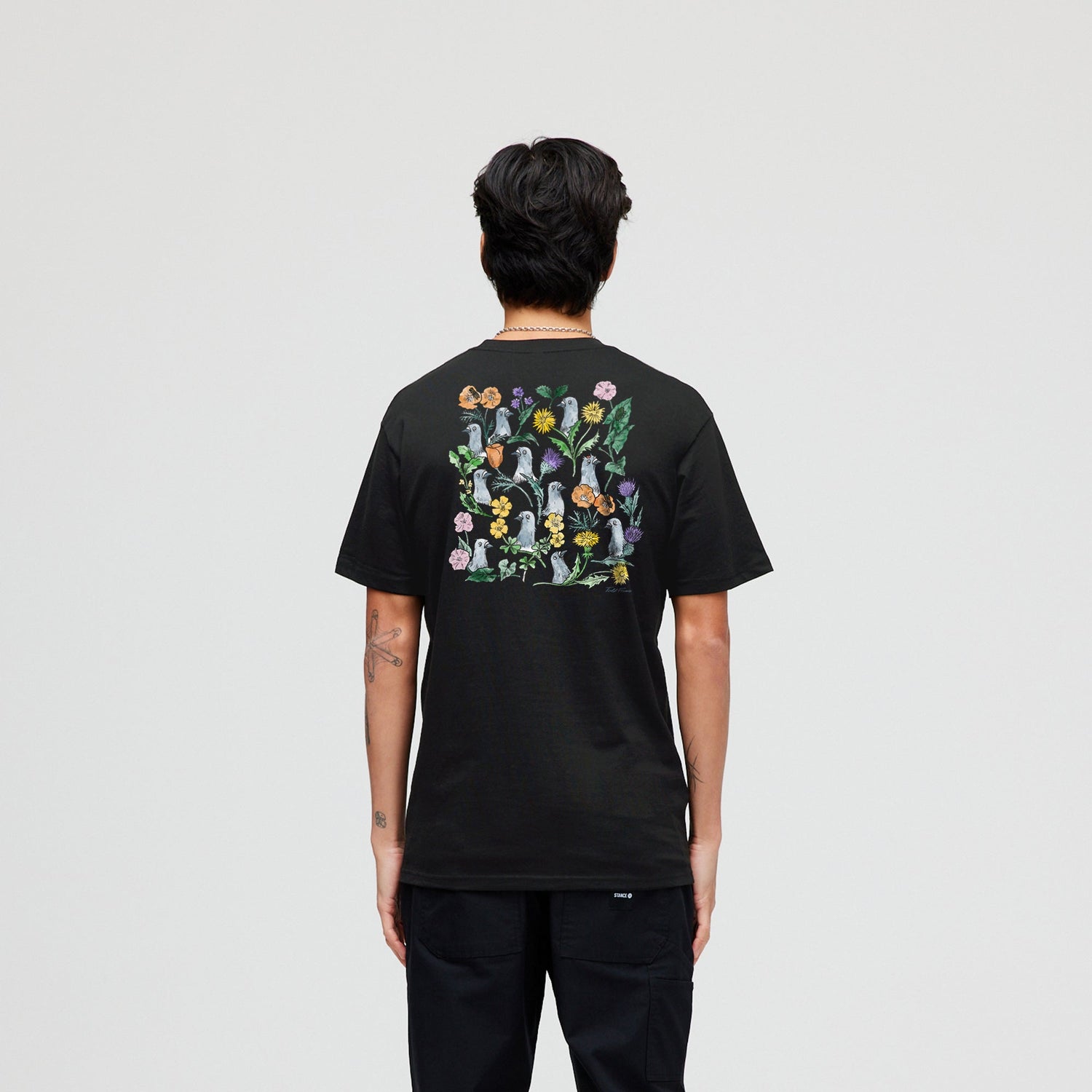 Stance Pigeon Street T-Shirt Black |model