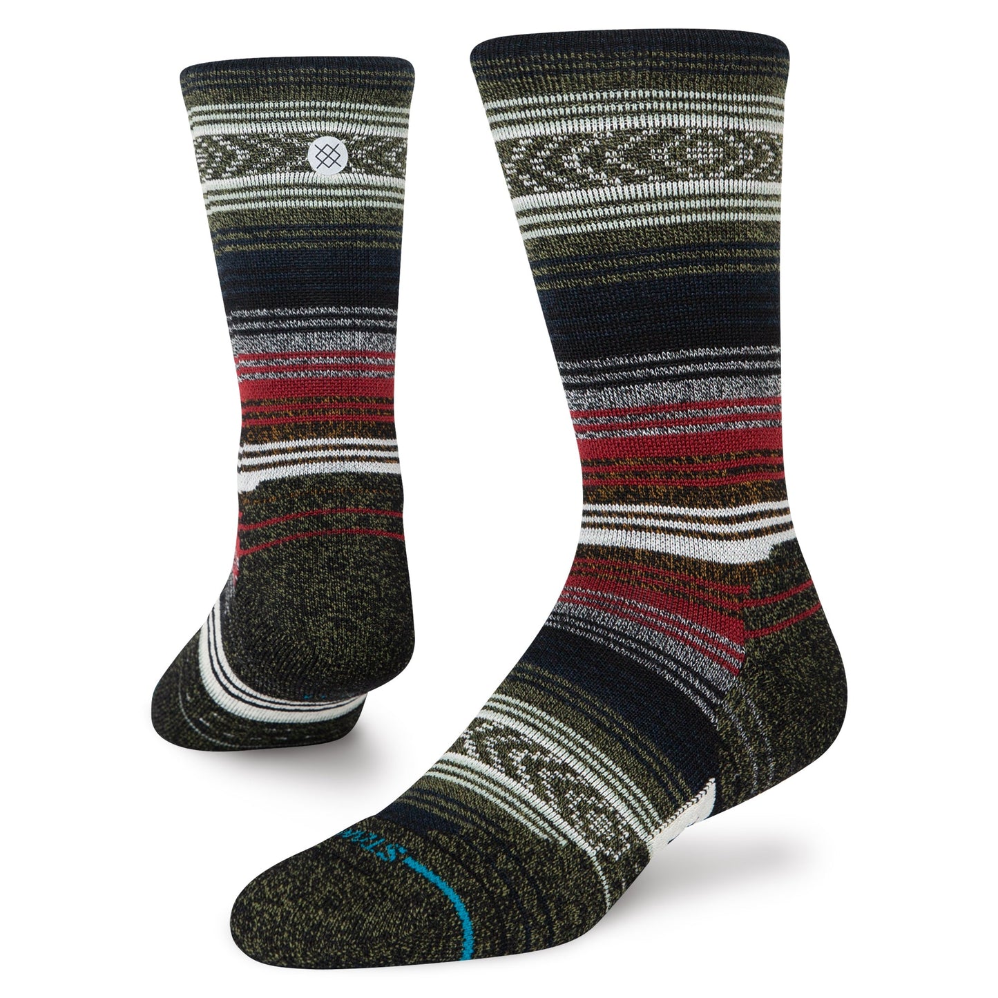 Stance Mid Wool Crew Sock Black Red