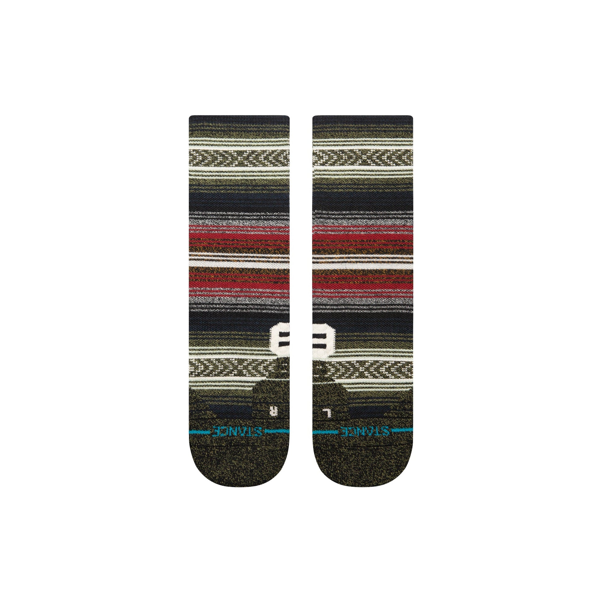 Stance Mid Wool Crew Sock Black Red