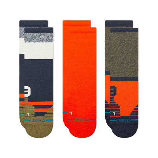 Lot de 3 chaussettes mi-mollet bleu marine Route Mid de Stance