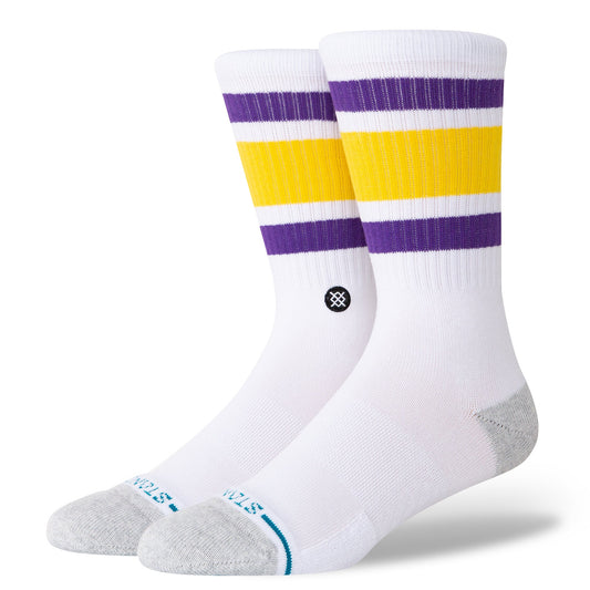 Chaussettes tube mi-mollet blanches Los Angeles Lakers de Stance