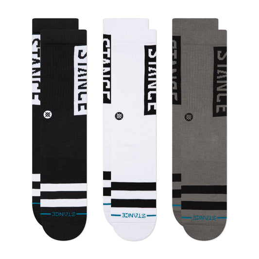 Los de 3 paires de chaussettes mi-mollet noires et blanches The OG de Stance