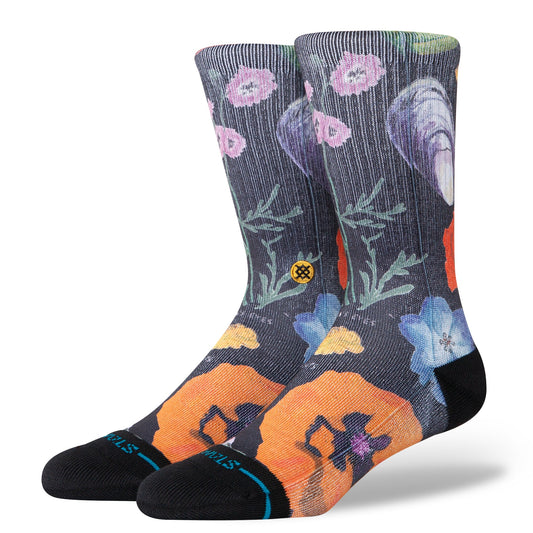 Chaussettes mi-mollet noires Lucias Floral de Stance