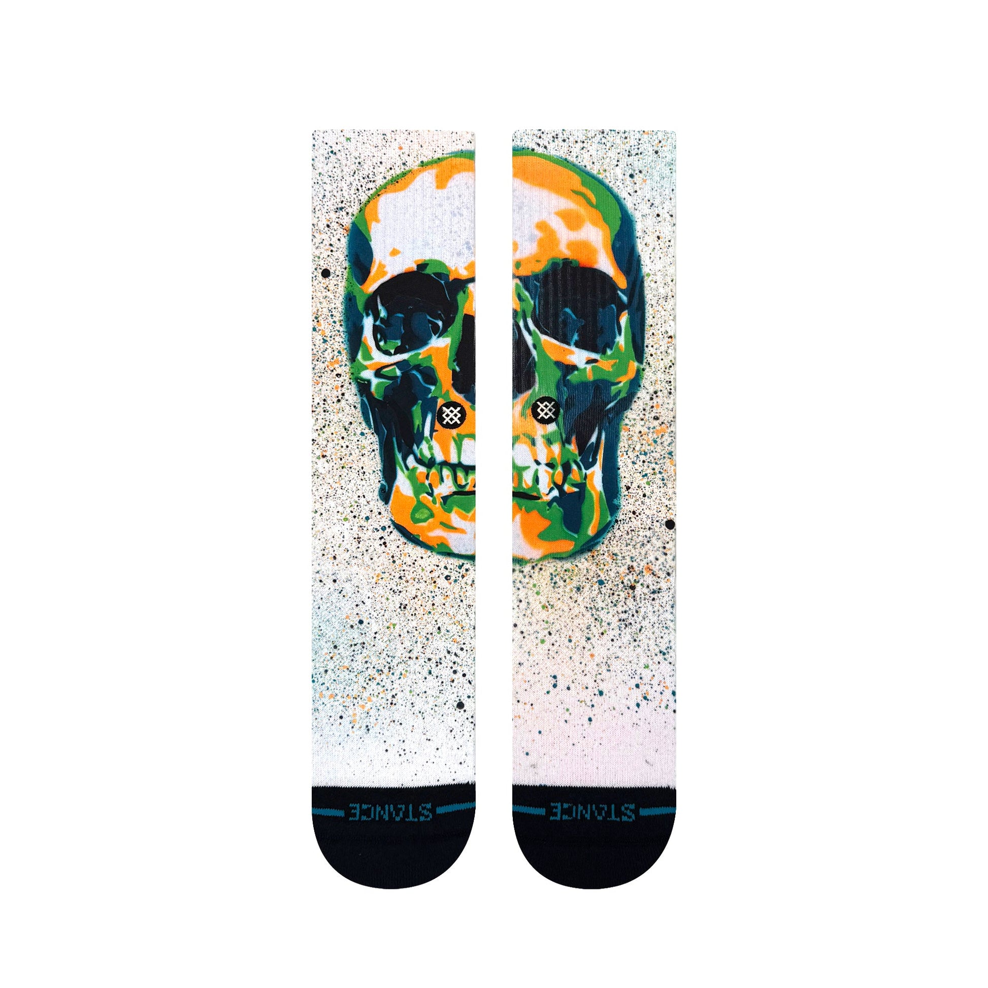 Stance Mark Oblow Skull Crew Sock White