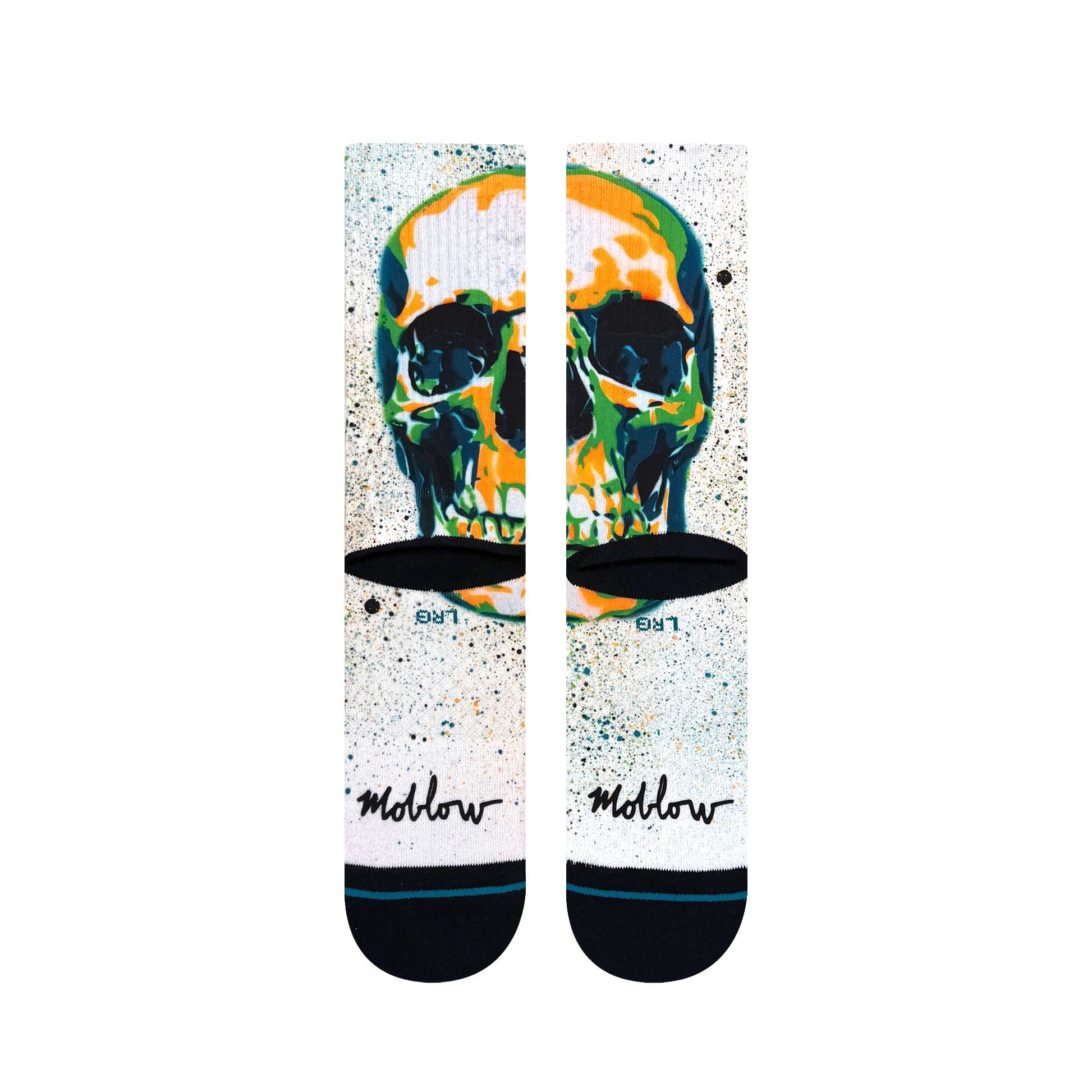 Stance Mark Oblow Skull Crew Sock White