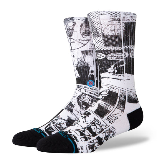 Stance The Sleeve Crew Sock Black White