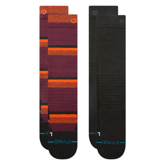 Lot de 2 paires de chaussettes de sport d'hiver mi-hautes en polyester noires Nightride de Stance