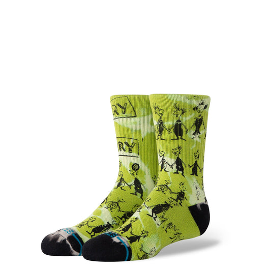 Stance Down In Whovile Kids Crew Sock Green