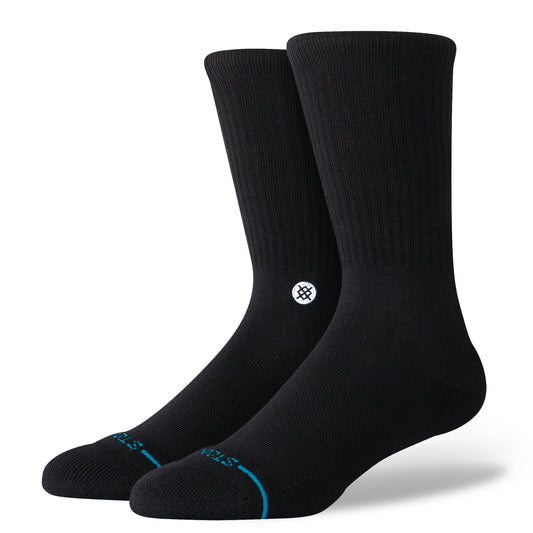 Chaussettes mi-mollet noires et blanches Icon de Stance