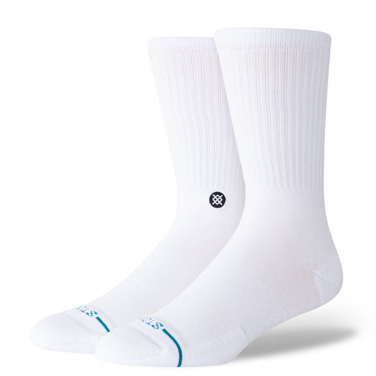 Chaussettes mi-mollet blanches et noires Icon de Stance