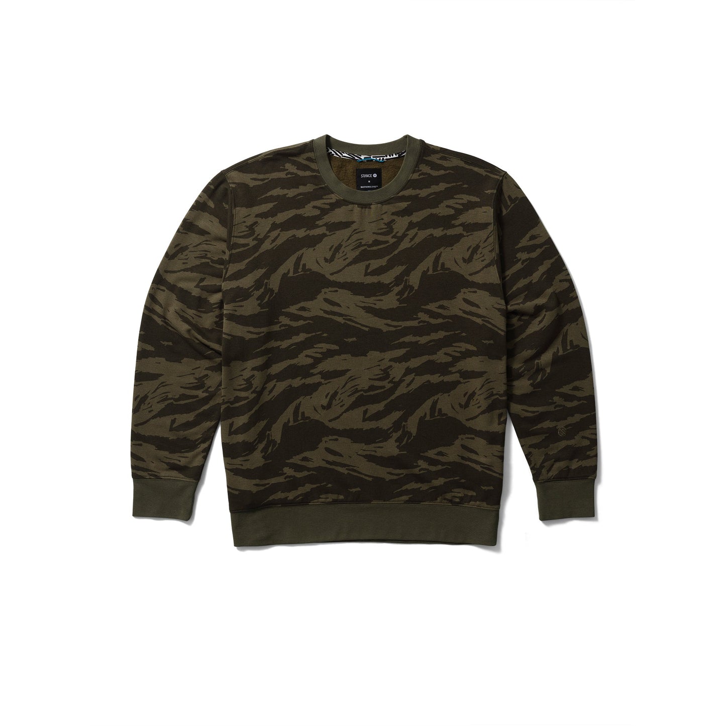 Pull ras-du-cou vert camouflage Shelter de Stance |modèle