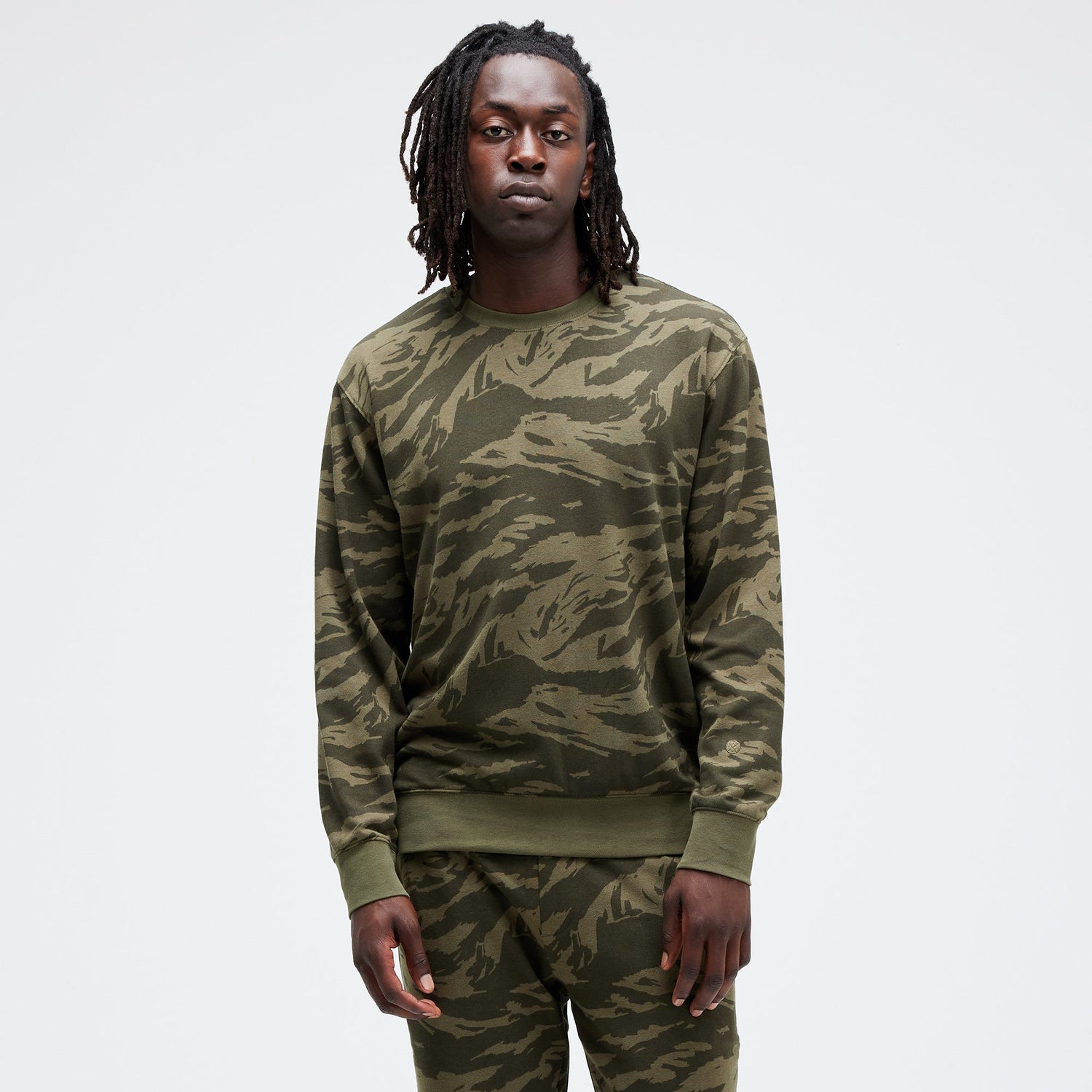 Pull ras-du-cou vert camouflage Shelter de Stance |modèle