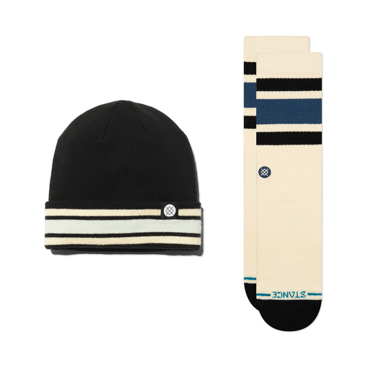 Ensemble bonnet et chaussettes mi-mollet noir/bleu Boyd Lifestyle de Stance