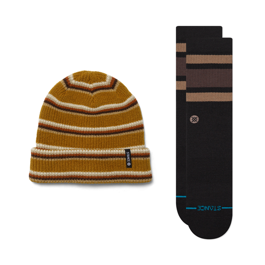 Ensemble bonnet et chaussettes mi-mollet or/noir Boyd Lifestyle de Stance