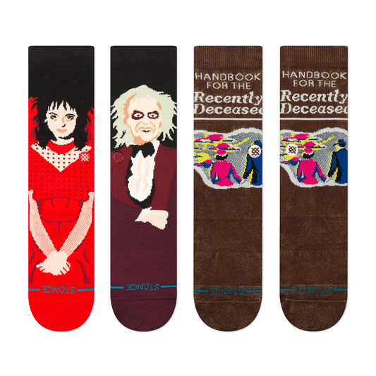 Lot de 2 paires de chaussettes mi-mollet marron/noir Beetlejuice de Stance