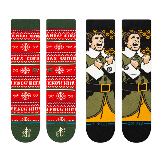 Stance Elf Crew Sock  2 Pack Black/Red