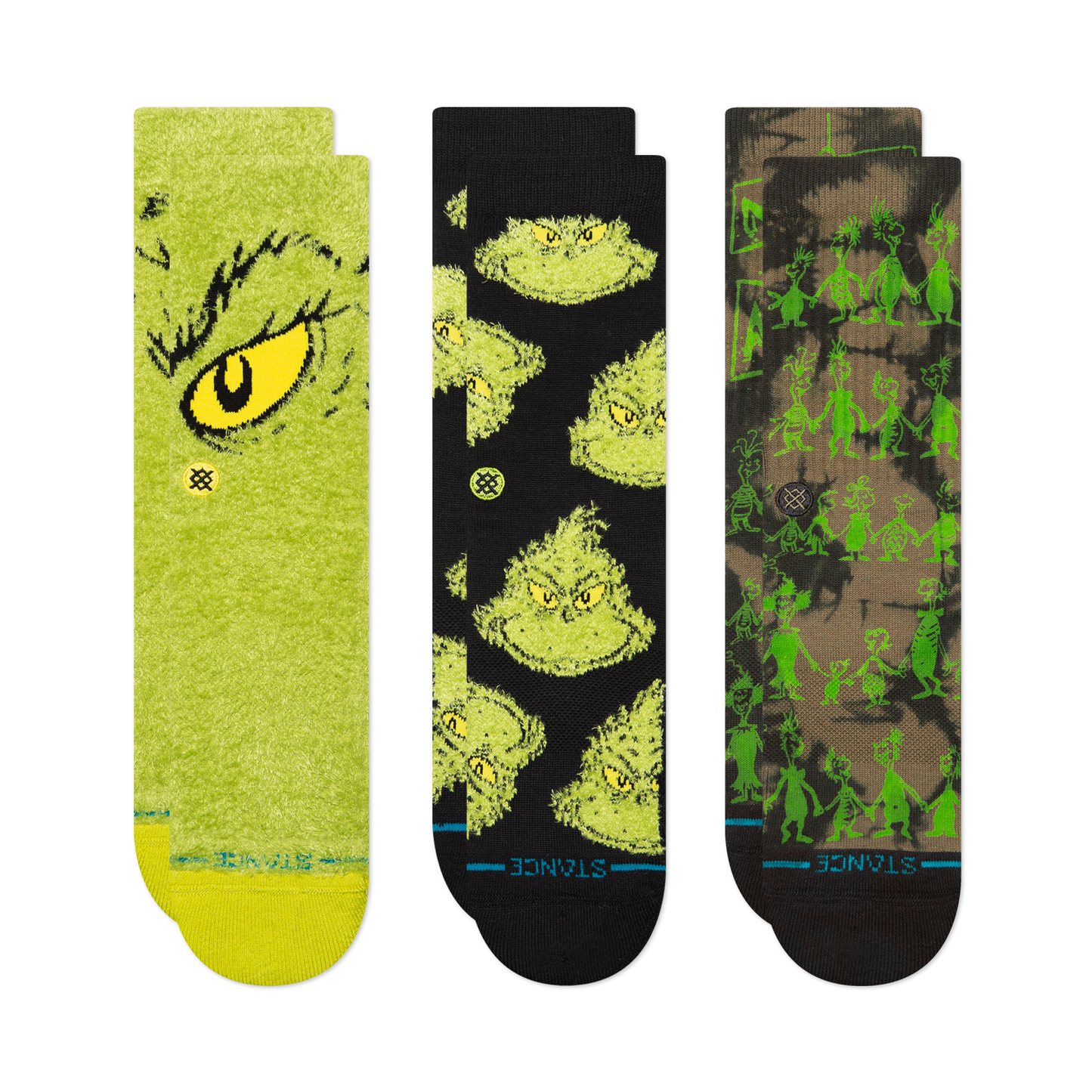 Lot de 3 paires de chaussettes mi-mollet noir/vert The Grinch de Stance