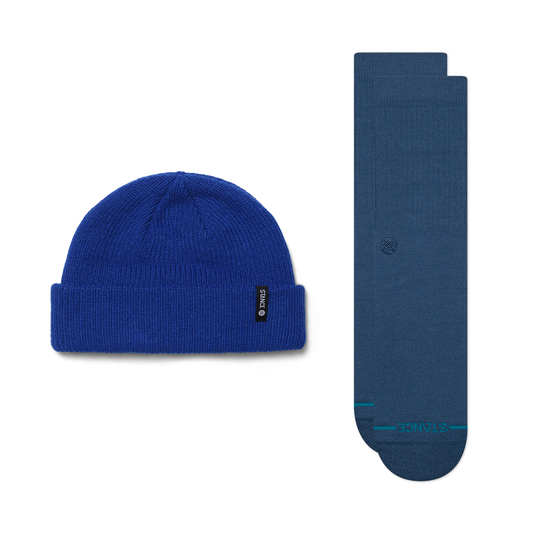 Ensemble bonnet et chaussettes mi-mollet bleu Icon de Stance