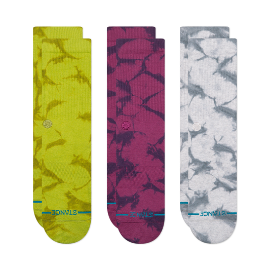 Stance Lifestyle Dyed Crew Sock 3 Pack Green/Navy/Grey