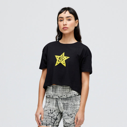 T-shirt court femme noir Star Power de Stance | modèle
