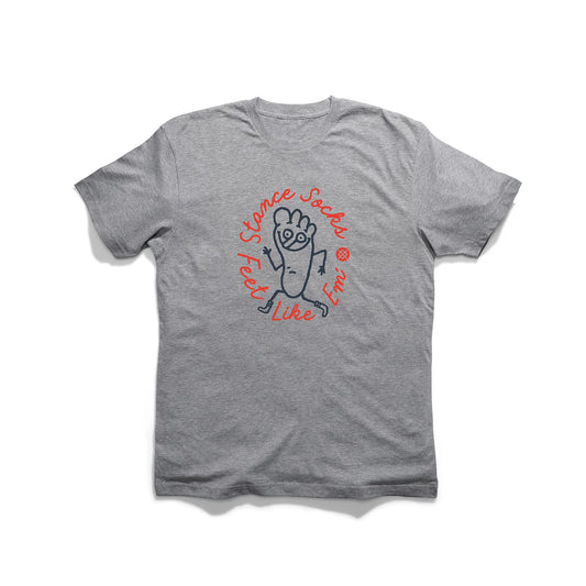 T-shirt gris chiné Happy Foot de Stance