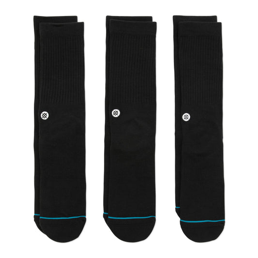 Lot de 3 paires de chaussettes mi-mollet noires Icon de Stance