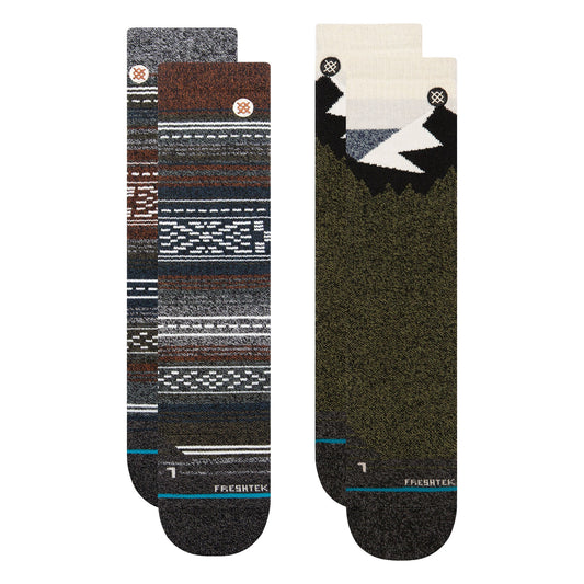 Stance Hike Crew Sock 2 Pack Teal/Heather Grey