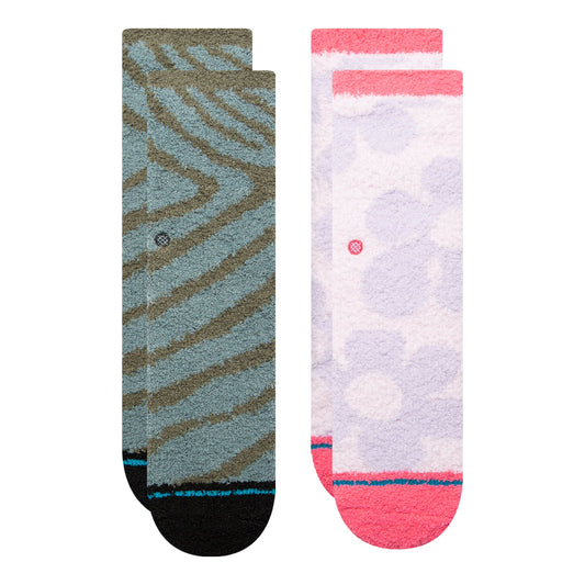Stance Women'S Lifestyle Cosy Crew Sock 2 Pack Lilac/Teal