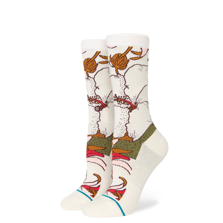 Chaussettes mi-mollet blanches Flowers and Fields de Stance