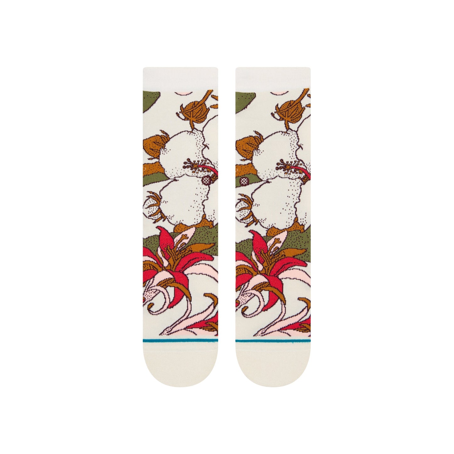 Chaussettes mi-mollet blanches Flowers and Fields de Stance