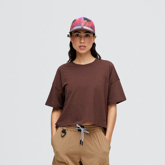 Stance Women's Lay Low Boxy T-Shirt Brown |model