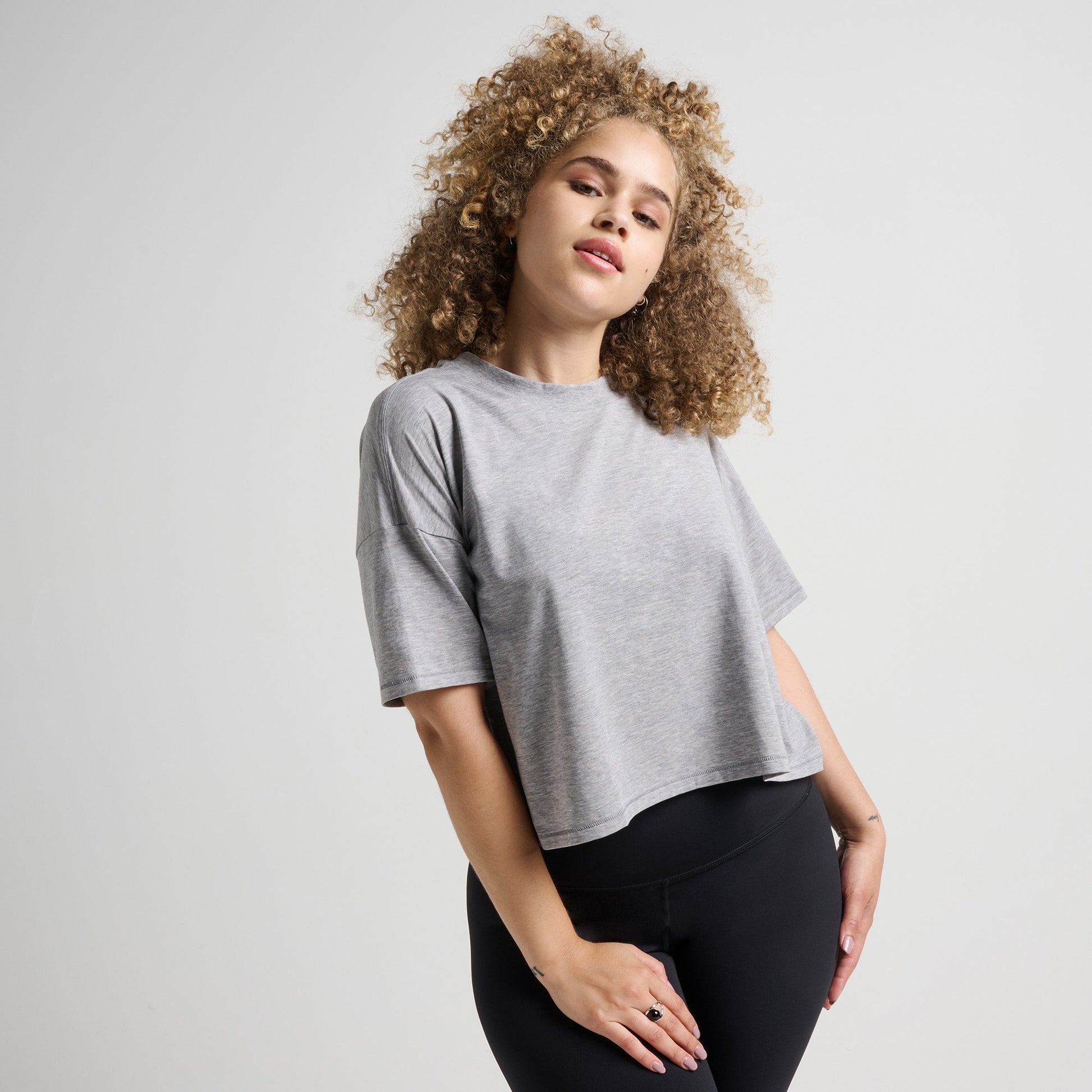 Stance Women's Lay Low Boxy T-Shirt Heather Grey